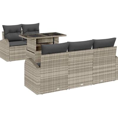 Vidaxl Gartensofagarnitur - Modernes Außen-Rattan-Set, 6-teilig Vidaxl Gartensofagarnitur - Modernes Außen-Rattan-Set, 6-teilig