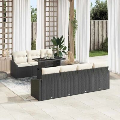 Vidaxl Gartensofaset 8-teilig Schwarz Modern UV-beständig Vidaxl Gartensofaset 8-teilig Schwarz Modern UV-beständig