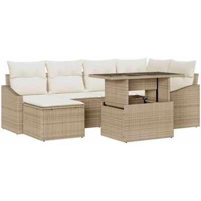 Generic 7-delt have sofa sæt - Beige - Naturrattan - 6 sæder - Have møbel sæt Generic 7-delt have sofa sæt - Beige - Naturrattan - 6 sæder - Have møbel sæt