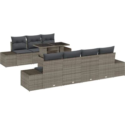 Zestaw Mebli Ogrodowych Vidaxl - 8-częściowy Szary Poly Rattan Zestaw Mebli Ogrodowych Vidaxl - 8-częściowy Szary Poly Rattan