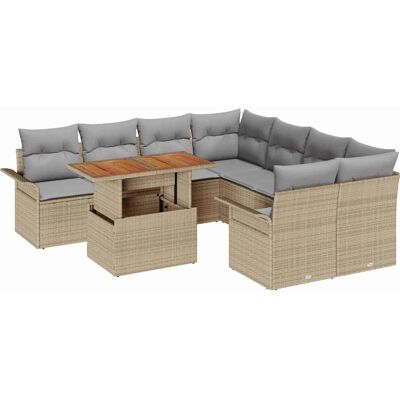 Zestaw Sofa Ogrodowych Beżowy 9 szt - Meble Ogrodowe Zestaw Sofa Ogrodowych Beżowy 9 szt - Meble Ogrodowe