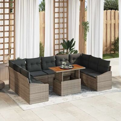 Gartenmöbel-Set aus Akazienholz mit Kissen - Gartentisch Gartenmöbel-Set aus Akazienholz mit Kissen - Gartentisch