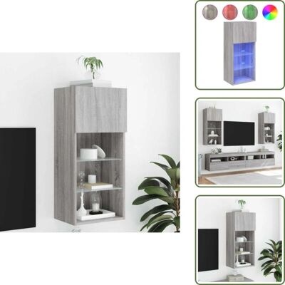 THE LIVING STORE - Mobile TV Unit - Grigio Sonoma - 40,5x30x90 cm - Szafka TV THE LIVING STORE - Mobile TV Unit - Grigio Sonoma - 40,5x30x90 cm - Szafka TV