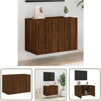 THE LIVING STORE - Mobile TV Wall Unit Rovere - Brązowy dąb - 60x30x41 cm - TV wall unit THE LIVING STORE - Mobile TV Wall Unit Rovere - Brązowy dąb - 60x30x41 cm - TV wall unit