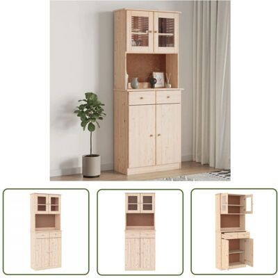 The Living Store Alta 77x35x188 Sosen Pine Szklane Drzwi Kredens The Living Store Alta 77x35x188 Sosen Pine Szklane Drzwi Kredens