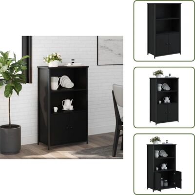 THE LIVING STORE - Credenza Nera 62x32x103.5 cm - Czarny THE LIVING STORE - Credenza Nera 62x32x103.5 cm - Czarny