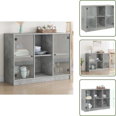 THE LIVING STORE - Credenza Grigio Cemento 102x37 - Cabinet THE LIVING STORE - Credenza Grigio Cemento 102x37 - Cabinet