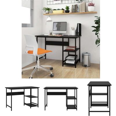 Biurko komputerowe The Living Store - 105x55x72 cm MDF i Metal - Czarny Biurko komputerowe The Living Store - 105x55x72 cm MDF i Metal - Czarny