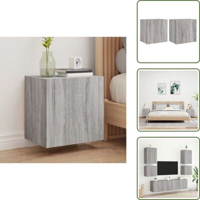 THE LIVING STORE - Mobili TV Muro 2pz - Grigio Sonoma THE LIVING STORE - Mobili TV Muro 2pz - Grigio Sonoma
