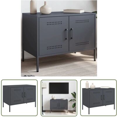 THE LIVING STORE - Mobile TV Antracite - 68x39x50.5 cm - Stojak TV THE LIVING STORE - Mobile TV Antracite - 68x39x50.5 cm - Stojak TV