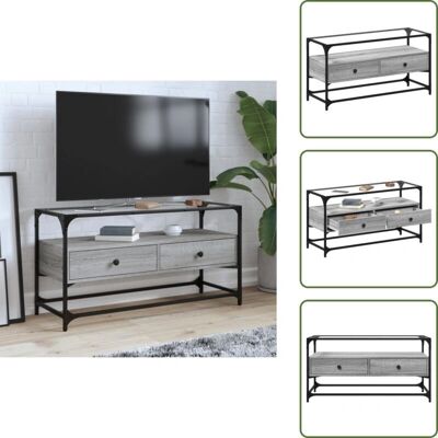 The Living Store - Mobile Tv Grigio Sonoma - Grigio Sonoma - GlassTop - Stojak TV The Living Store - Mobile Tv Grigio Sonoma - Grigio Sonoma - GlassTop - Stojak TV