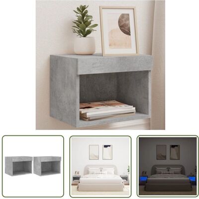 THE LIVING STORE - Comodini Con Luci Led A Parete 2pz THE LIVING STORE - Comodini Con Luci Led A Parete 2pz