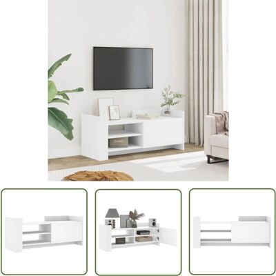 THE LIVING STORE - Mobile Porta Tv Bianco 100x35x40 Cm z Drewna Warstwowego - White - 100x35x40 cm - Drewno THE LIVING STORE - Mobile Porta Tv Bianco 100x35x40 Cm z Drewna Warstwowego - White - 100x35x40 cm - Drewno