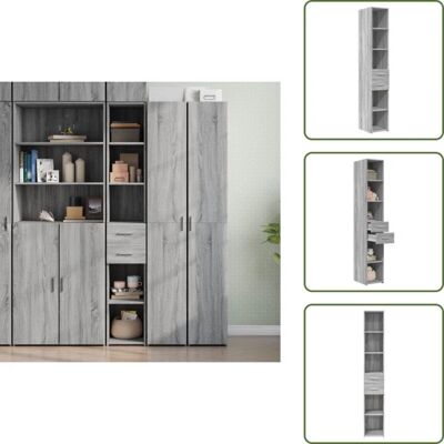 THE LIVING STORE Credenza Grigio Sonoma Sideboard THE LIVING STORE Credenza Grigio Sonoma Sideboard