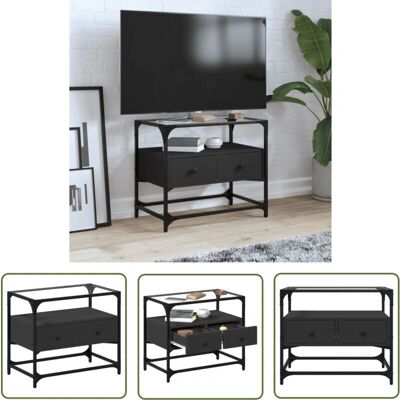 THE LIVING STORE - GlassTop Stand - 60x35x51 cm - Czarny - Podstawka TV THE LIVING STORE - GlassTop Stand - 60x35x51 cm - Czarny - Podstawka TV
