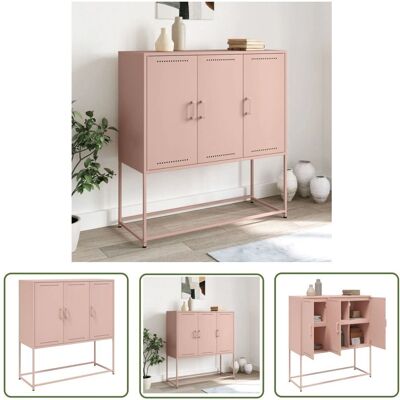 THE LIVING STORE - Credenza Rosa 100.5x39x107 cm - Różowy - Stal - Szafka THE LIVING STORE - Credenza Rosa 100.5x39x107 cm - Różowy - Stal - Szafka