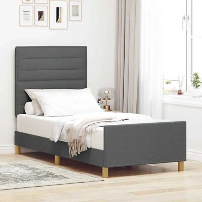 Vidaxl - Bett Dunkelgrau 90x190 cm Stoff Vidaxl - Bett Dunkelgrau 90x190 cm Stoff