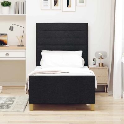 Vidaxl Schwarzes Stoffbettgestell 90x190 cm - Bettgestell Vidaxl Schwarzes Stoffbettgestell 90x190 cm - Bettgestell
