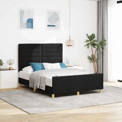 VidaXL Schwarzes Streifen-Kopfteil 140x190cm - Kopfteil VidaXL Schwarzes Streifen-Kopfteil 140x190cm - Kopfteil