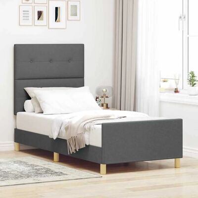 VidaXL Dunkelgraues Stoffbett 80x200 cm - Bett VidaXL Dunkelgraues Stoffbett 80x200 cm - Bett