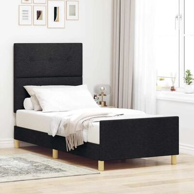 Vidaxl Schwarzes 80x200cm Modernes Bettgestell - Einzelbett Vidaxl Schwarzes 80x200cm Modernes Bettgestell - Einzelbett