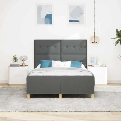 Vidaxl Dunkelgraues Bettgestell 140x190 cm Polsterkopfteil - Bettgestell Vidaxl Dunkelgraues Bettgestell 140x190 cm Polsterkopfteil - Bettgestell