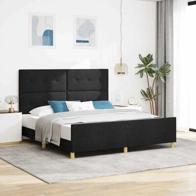VIDAXL Musta 180x200 cm Sänkykehys napitetulla päädyllä - Sänkykehys VIDAXL Musta 180x200 cm Sänkykehys napitetulla päädyllä - Sänkykehys