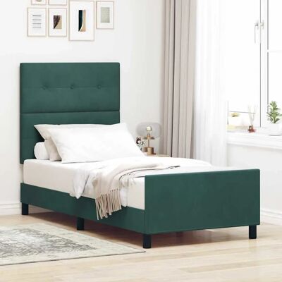 Vidaxl Dunkelgrüner Samtbettrahmen - 90x190 cm - Bett Vidaxl Dunkelgrüner Samtbettrahmen - 90x190 cm - Bett