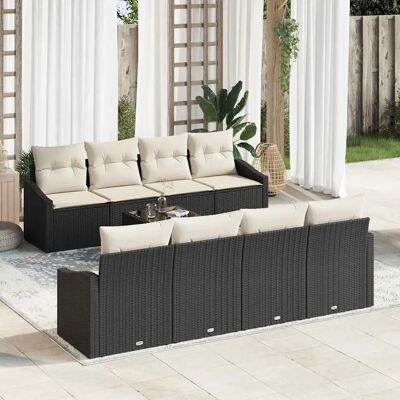 Vidaxl Gartenmöbel-Set - Modulares Schwarzes Outdoor-Mobiliar für 7 Personen Vidaxl Gartenmöbel-Set - Modulares Schwarzes Outdoor-Mobiliar für 7 Personen