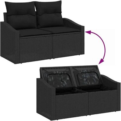 Generic - Outdoor Dining Set 8pc - Polyrotin noir Generic - Outdoor Dining Set 8pc - Polyrotin noir