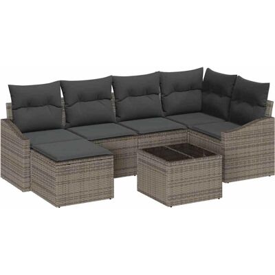Schwarzes Gartentisch-Set - 6-teiliges Rattanmöbelset Schwarzes Gartentisch-Set - 6-teiliges Rattanmöbelset