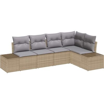 Vidaxl Gartensofagrupp - Modularer Außenbereich 5-Sitzer Beige Vidaxl Gartensofagrupp - Modularer Außenbereich 5-Sitzer Beige