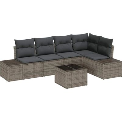 vidaXL Gartensofa-Set - Modular, Schwarz & Grau - Gartenmöbel vidaXL Gartensofa-Set - Modular, Schwarz & Grau - Gartenmöbel