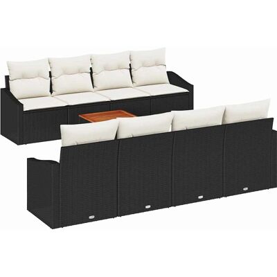 Acacia Schwarzes Gartenmöbel-Set für 6-7 Personen Acacia Schwarzes Gartenmöbel-Set für 6-7 Personen