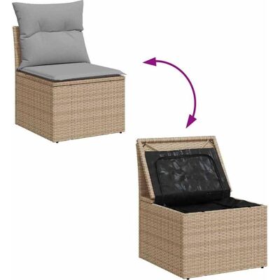 Beige Gartensofasatz - 7-teiliges Outdoor Möbel-Set Beige Gartensofasatz - 7-teiliges Outdoor Möbel-Set