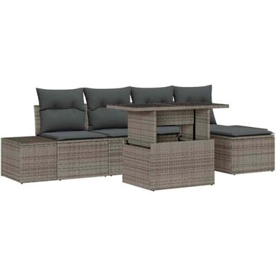 VidaXL Garten Sofaset 6-tlg Beige Rattan & Polyester - Gartenset VidaXL Garten Sofaset 6-tlg Beige Rattan & Polyester - Gartenset