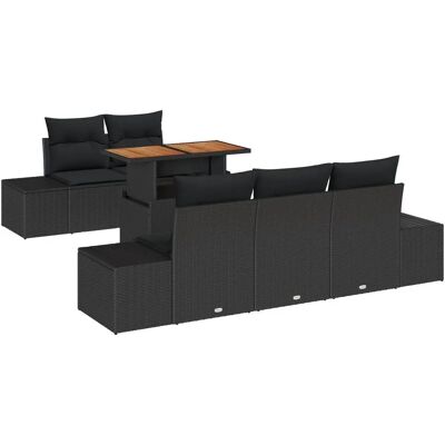 Vidaxl Garten-Sofagarnitur - 6 Stück Schwarz Polypropylen Rattan Vidaxl Garten-Sofagarnitur - 6 Stück Schwarz Polypropylen Rattan