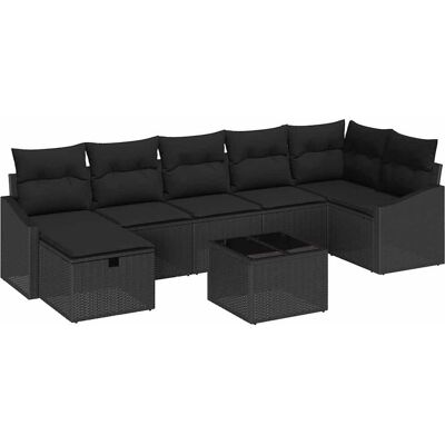 Vidaxl - 8-Piece Sofa Set - Schwarz - PP-Rattan - Garten Möbel Set Vidaxl - 8-Piece Sofa Set - Schwarz - PP-Rattan - Garten Möbel Set