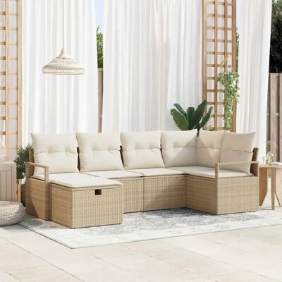 vidaXL Gartensofa-Set - Modular Outdoor Möbel für 5 - Beige Rattan vidaXL Gartensofa-Set - Modular Outdoor Möbel für 5 - Beige Rattan
