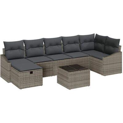 Generic - GardenSet8P GreyPolyRattan - Gris - Ensemble jardin extérieur Generic - GardenSet8P GreyPolyRattan - Gris - Ensemble jardin extérieur