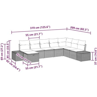 vidaXL 8-teiliges Gartensofa-Set aus Poly-Rattan vidaXL 8-teiliges Gartensofa-Set aus Poly-Rattan
