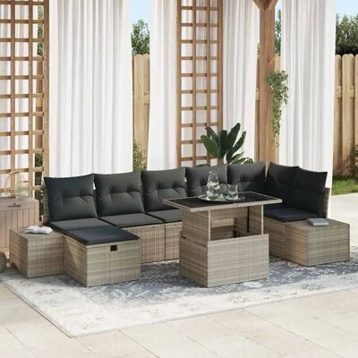 GENERIC - 8-Piece Grey Poly-Rattan - Extérieur - Ensemble Canapés Jardin GENERIC - 8-Piece Grey Poly-Rattan - Extérieur - Ensemble Canapés Jardin