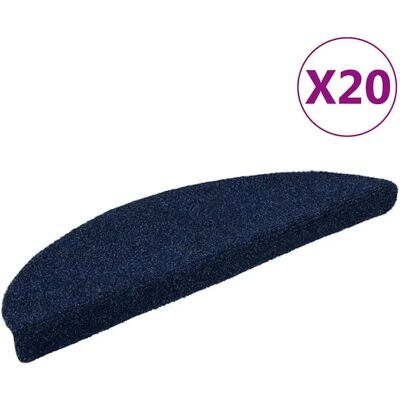 vidaXL Selbstklebende Treppenmatten 20 Stück Marineblau - Treppenteppiche vidaXL Selbstklebende Treppenmatten 20 Stück Marineblau - Treppenteppiche