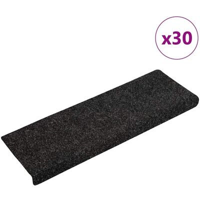 vidaXL Selvklebende trappemåtter - 30 stk - Sort - 65x21x4 cm - Trapptype vidaXL Selvklebende trappemåtter - 30 stk - Sort - 65x21x4 cm - Trapptype