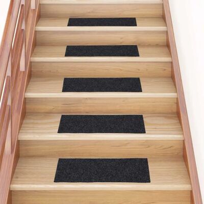 Alfombrillas de escalera autoadhesivas vidaXL grises 60x25cm - Protectores de escaleras Alfombrillas de escalera autoadhesivas vidaXL grises 60x25cm - Protectores de escaleras
