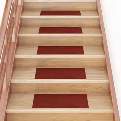 vidaXL Alfombrillas para escaleras autoadhesivas rojas - Protección y Decoración vidaXL Alfombrillas para escaleras autoadhesivas rojas - Protección y Decoración