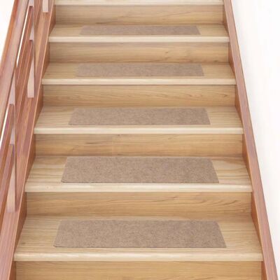 vidaXL Modelo 76 x 20 cm Marrón Claro Alfombrillas Antideslizantes para Escaleras - Alfombrillas de Escalera vidaXL Modelo 76 x 20 cm Marrón Claro Alfombrillas Antideslizantes para Escaleras - Alfombrillas de Escalera