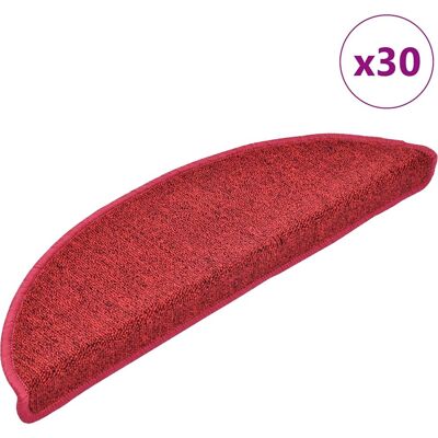 vidaXL Bordeaux Red Stair Mats 56x17x3cm - Stair Mats vidaXL Bordeaux Red Stair Mats 56x17x3cm - Stair Mats