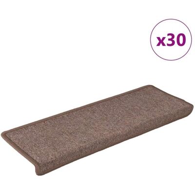 vidaXL Teppich-Treppenstufen - Braun - 30 Stk. 65x21x4 cm - Treppenschutzmatten vidaXL Teppich-Treppenstufen - Braun - 30 Stk. 65x21x4 cm - Treppenschutzmatten
