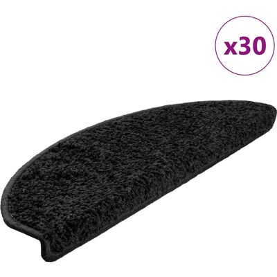 vidaXL Treppenmatten 30 Stk. Schwarz - Dekorative Treppenteppiche vidaXL Treppenmatten 30 Stk. Schwarz - Dekorative Treppenteppiche